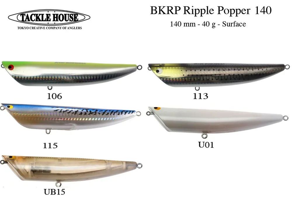 Leurre de Surface Tackle House BKRP Ripple Popper 140 Affaire À Saisir