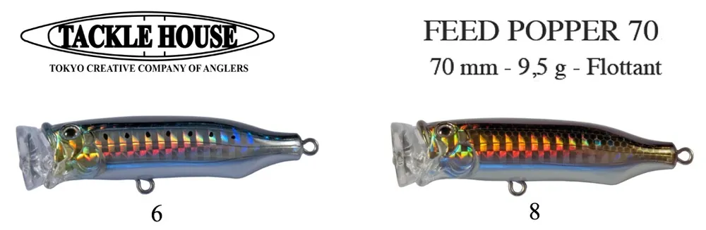 Promotion Saisonnière Leurre Flottant Tackle House Feed Popper 70
