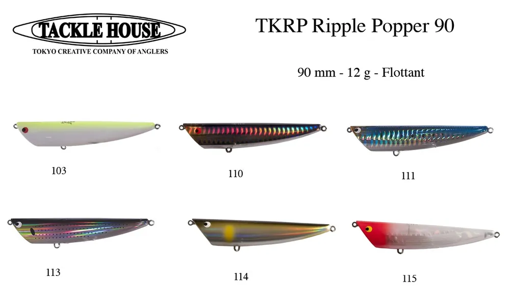 Meilleur Choix Leurre Flottant Tackle House TKRP Ripple Popper 90