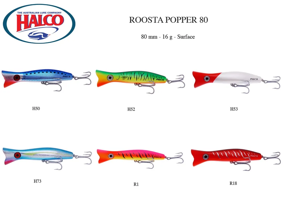 Leurre de Surface Halco Roosta Popper 80 Remise