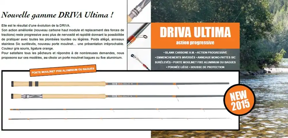 Canne à Pêche Pierre Sempé Driva Ultima 39/3 avec Porte-Moulinet Fixe Retour Gratuit