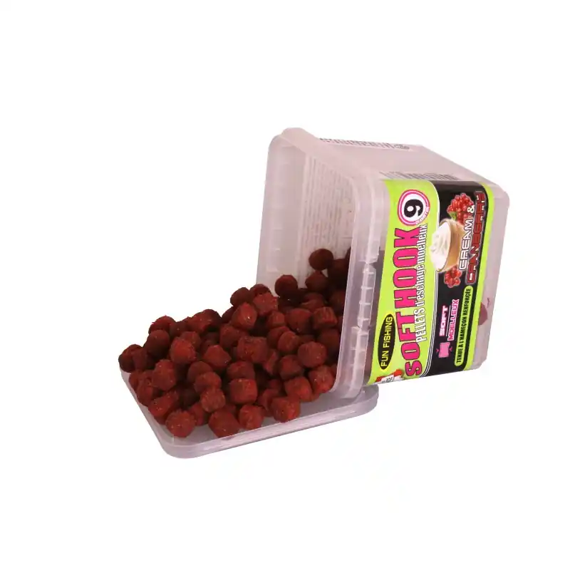 SOFT HOOKS PELLETS - 105GR - 9 MM - CREAM & CRANBERRY FUN FISHING Top Vente