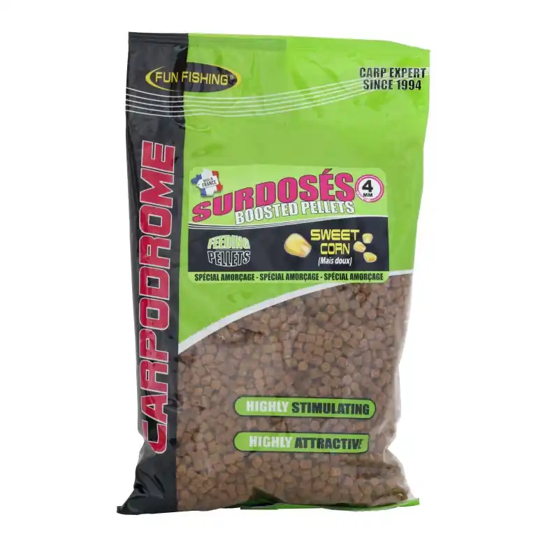 Promotion Saisonnière PELLETS SURDOSES - 700GR - 3MM - SWEET CORN FUN FISHING