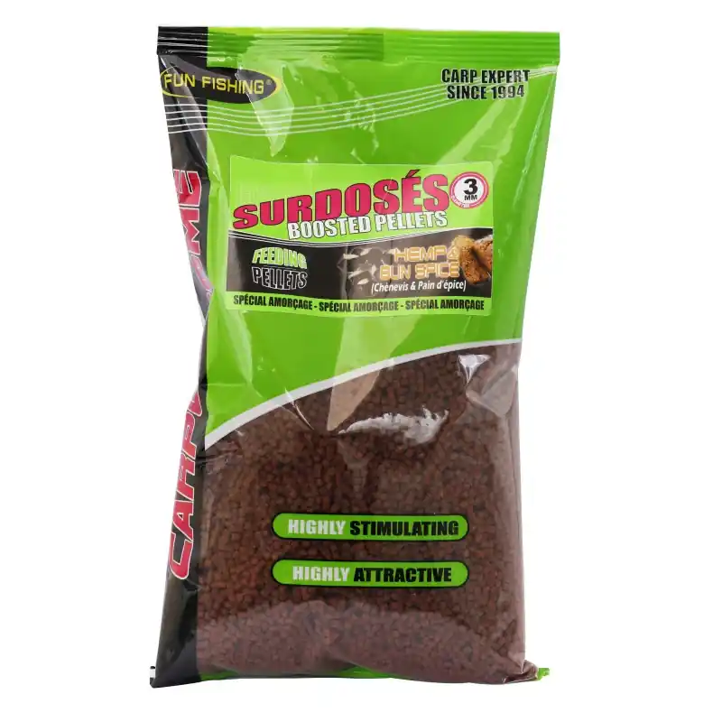 Bon Marché PELLETS SURDOSES - 700GR - 3MM - HEMP & BUN SPICE FUN FISHING