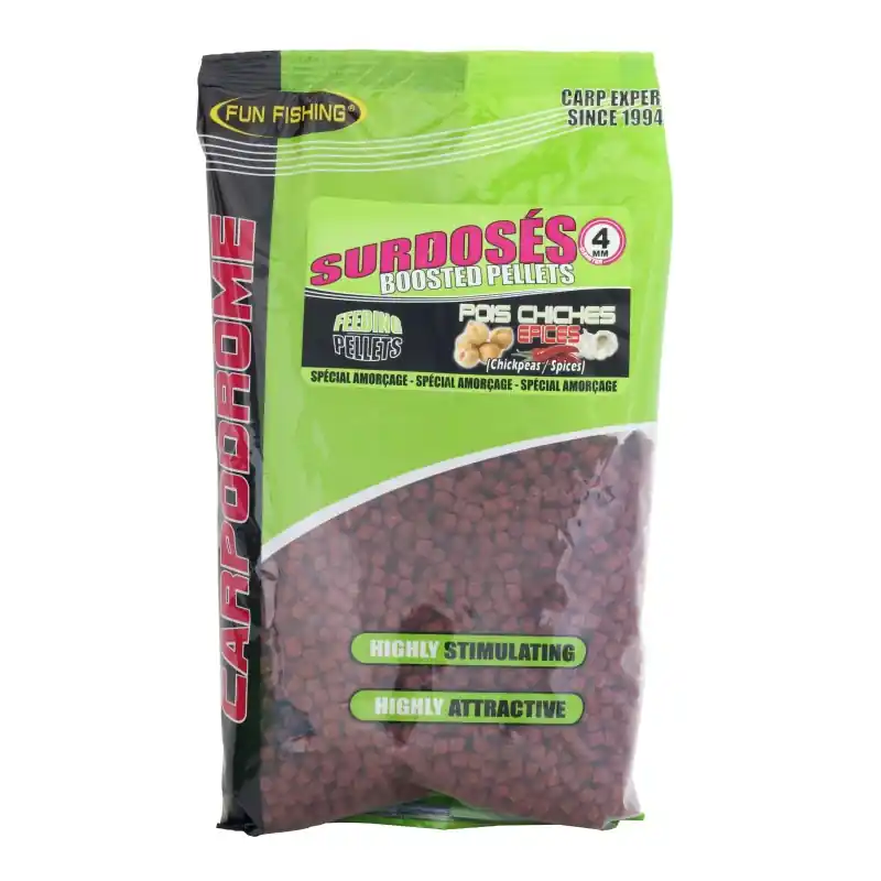 Pas Cher PELLETS SURDOSES - 700GR - 3MM - POIS CHICHE EPICE FUN FISHING