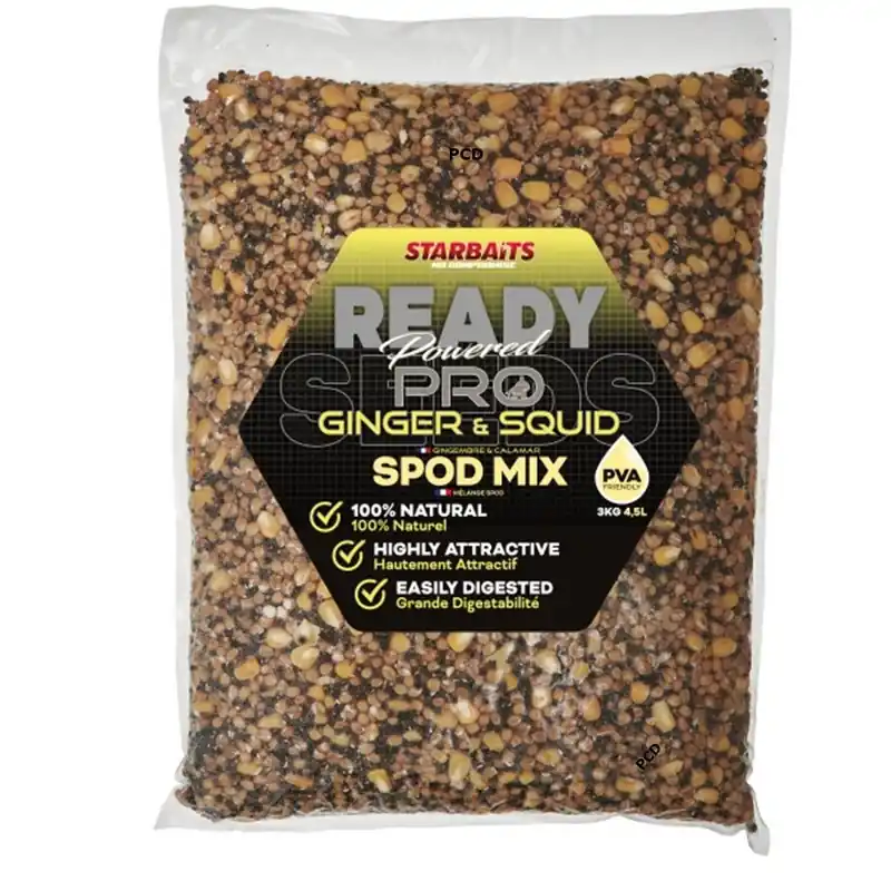 Graines Cuites Starbaits Ready Seeds Spod Mix Pro Ginger Squid 3Kg Usine Directe