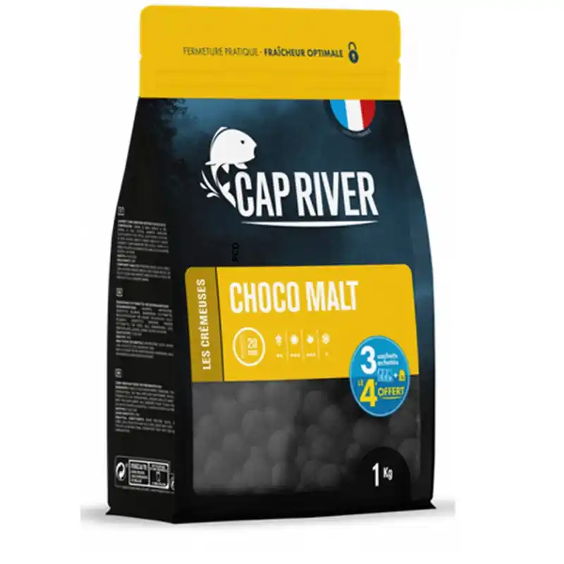 Bouillettes Amorçage Cap River Choco Malt 5KG Meilleure Vente