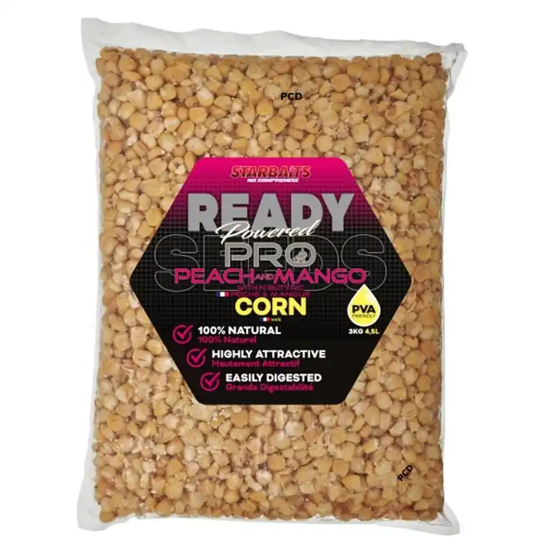 Prix Cassé Graines Cuites Starbaits Ready Seeds Corn Pro Peach Mango 3Kg
