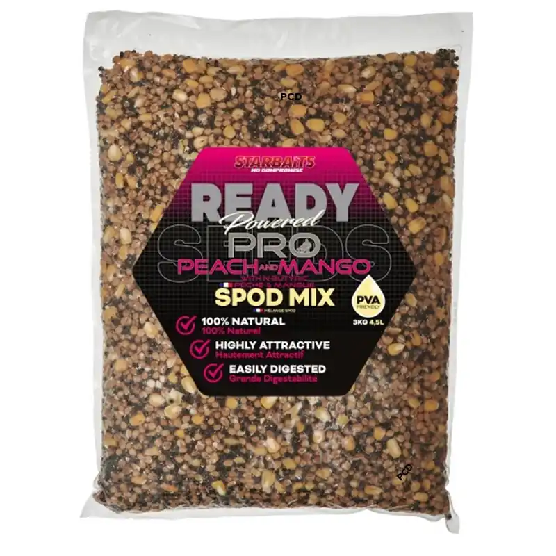 Réduction Graines Cuites Starbaits Ready Seeds Spod Mix Pro Peach Mango 3Kg