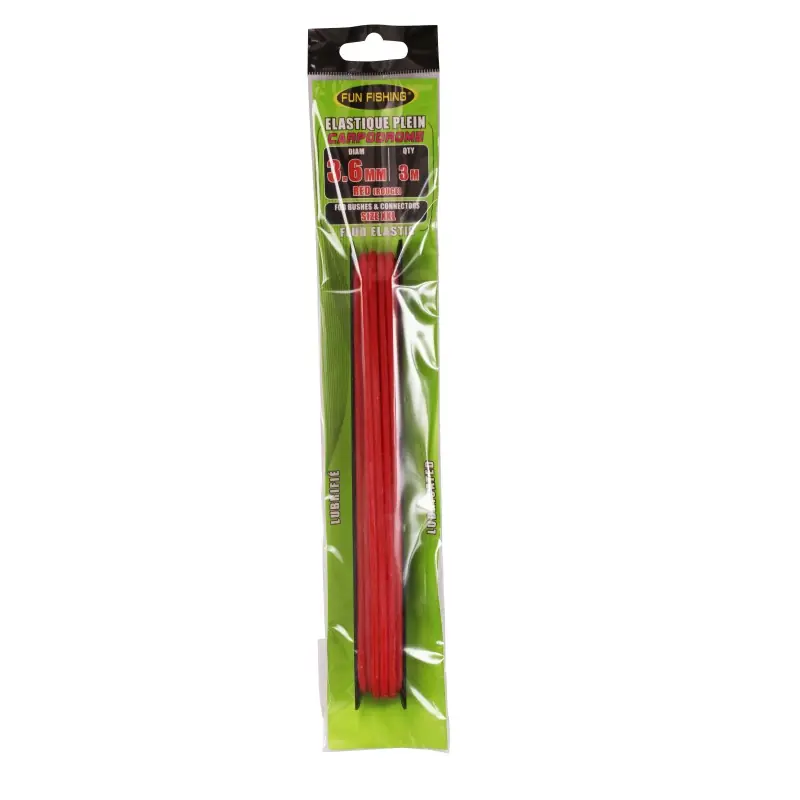 ELASTIQUE PLEIN - 3M - 3,6MM - ROUGE FUN FISHING Petit Prix