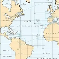 Authentique Carte marine Shom pliée océan Atlantique