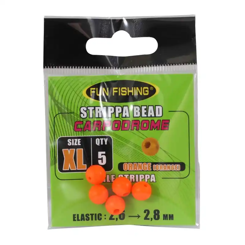 PERLE STRIPPA - ORANGE - 8MM X5 FUN FISHING Haute Qualité