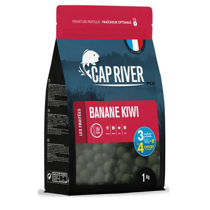Top Vente Bouillettes Amorçage Cap River Banane Kiwi 5KG