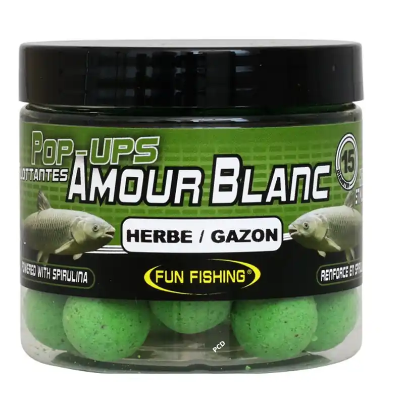 Bouillettes Flottantes Fun Fishing 60G Herbe/Gazon Amour Blanc Pop Ups Marque
