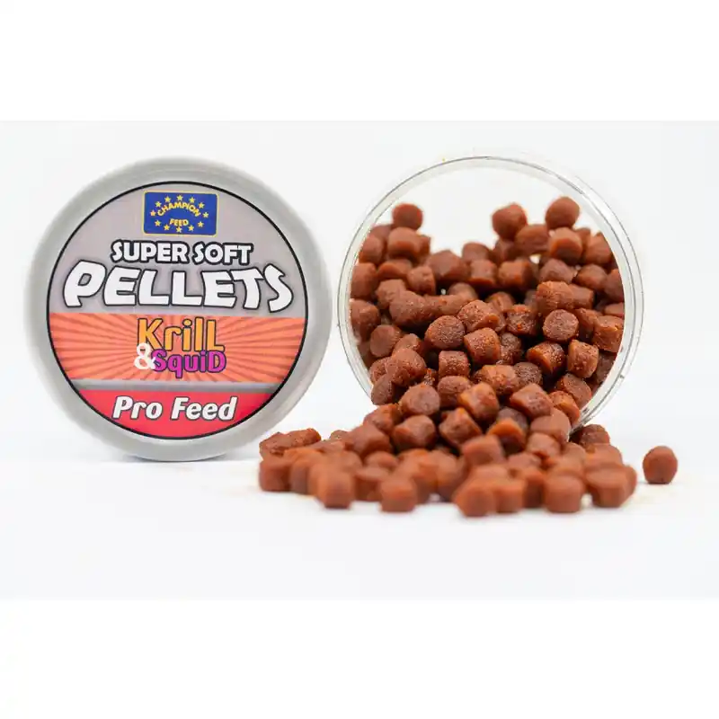 SUPER SOFT PELLETS 9MM KRILL & SQUID 100 GR CHAMPION FEED Promotion Saisonnière