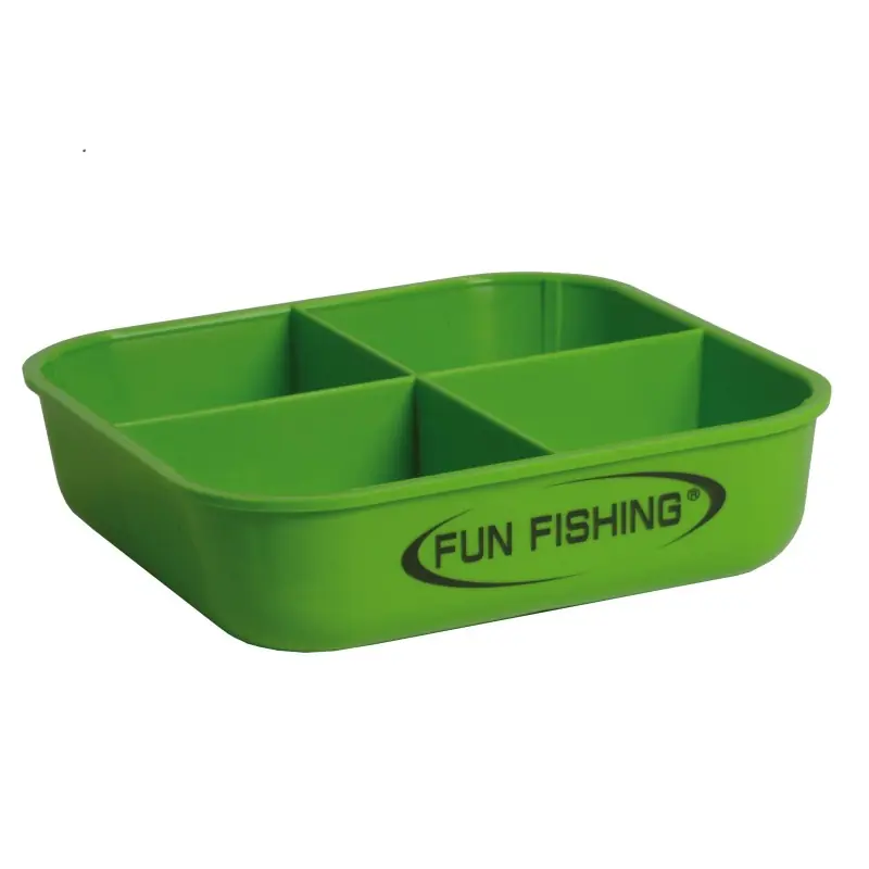 Seulement Aujourd'hui BOITE A ESCHES AVEC COUVERCLE PERCE - 1/2 LITRE - AVEC SEPARATEUR FUN FISHING