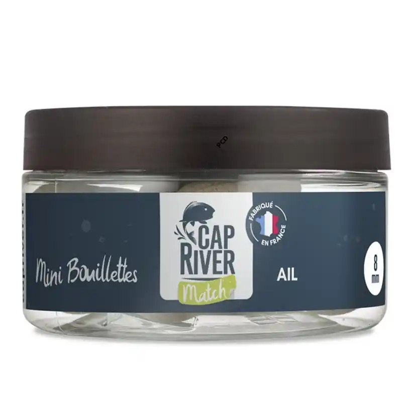 Mini Bouillettes Match Cap River Ail 8mm 50G Expédition Rapide