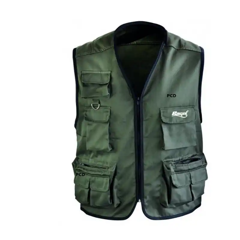 Gilet De Pêche Homme Ragot 10 Poches Kaki Bon Marché