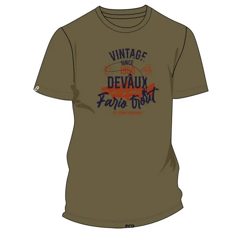 Acheter Direct Tee-Shirt Homme Devaux Vintage Kaki