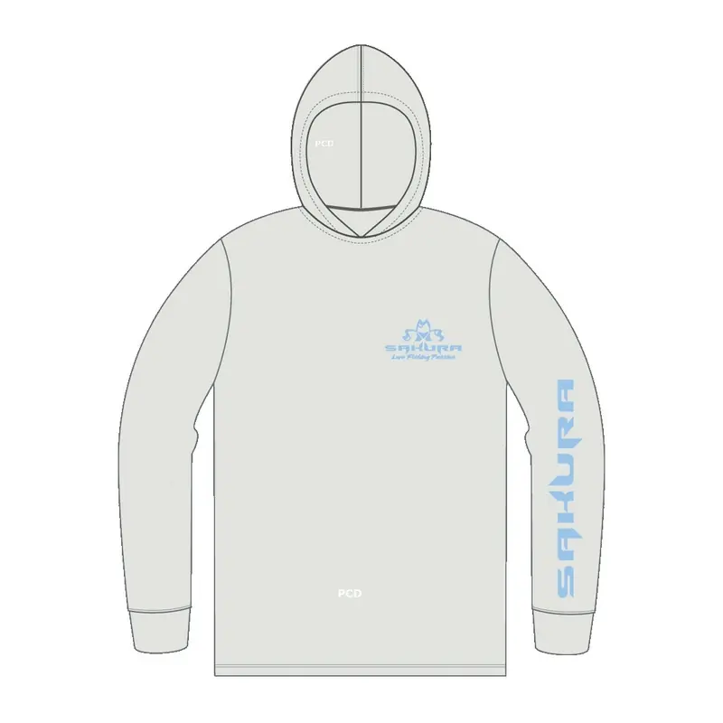 Populaire Tee Shirt Homme Sakura UV Long Sleeves Hoodie Grey