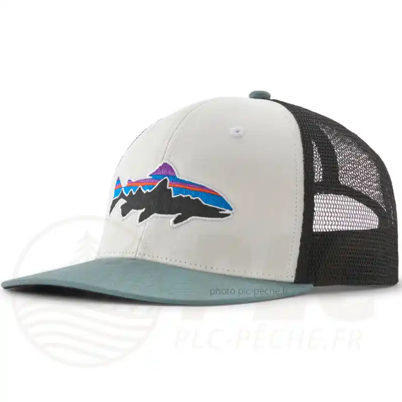 Commande En Gros Casquette PATAGONIA Fitz Roy Trout Trucker White Blue Sage