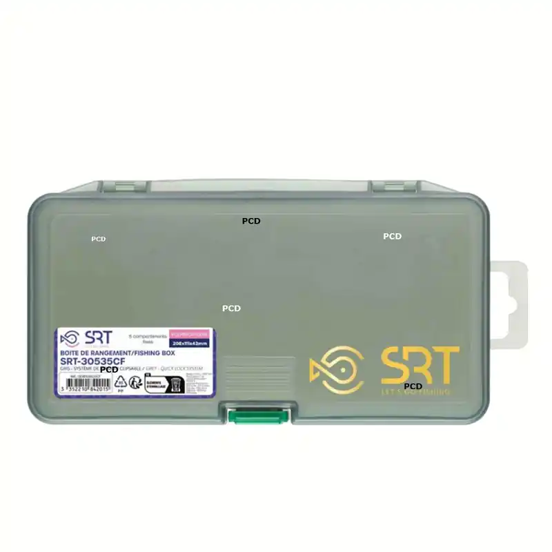Boîte SRT Polypropylène Gris Fumé 5 Compartiments 30535 CF Vente Flash