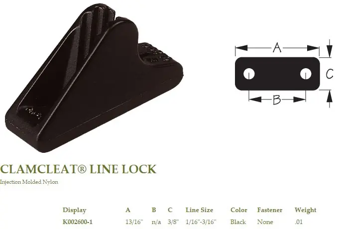 Nouveauté Taquet coinceur Sea-Lect Designs Nylon