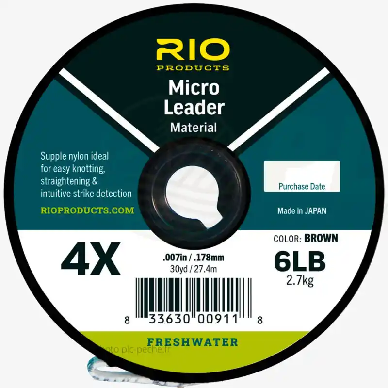 Commander Vite Fils Nylon RIO Micro Leader Marron 27m