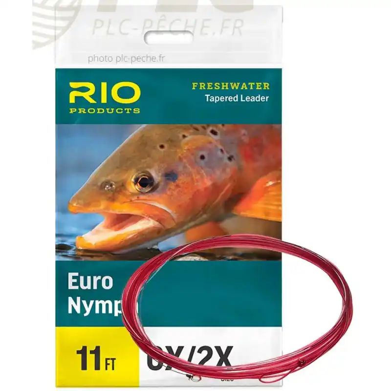 Bas de Ligne RIO Euro Nymph 11‘ 0X/2X Départ Marron Pointe Noir/Blanc Top Vente