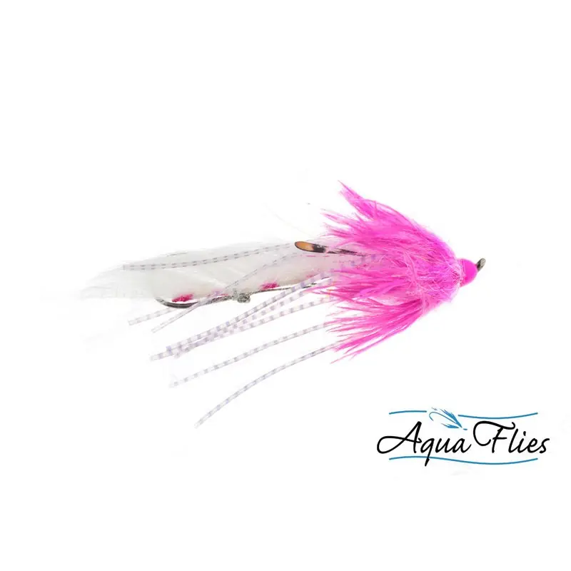 Dernier Modèle Mouche steelhead mini intruder dirty Hoh pink/white