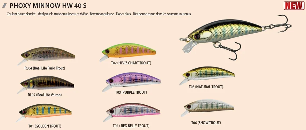 Leurre Sakura Phoxy Minnow HW Coulant 40 mm 2,6 gr Prix Promo