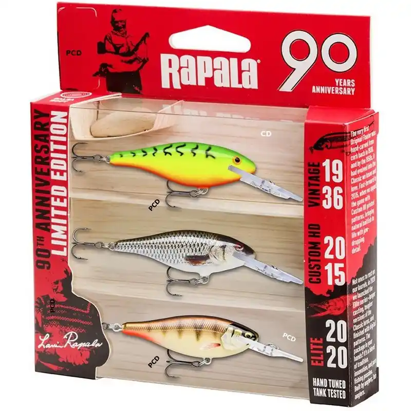 Kit Carnassier Rapala 90 Years Lure Kit Shad Rap Mid Bright 7cm 3 Leurres Offre Exclusive