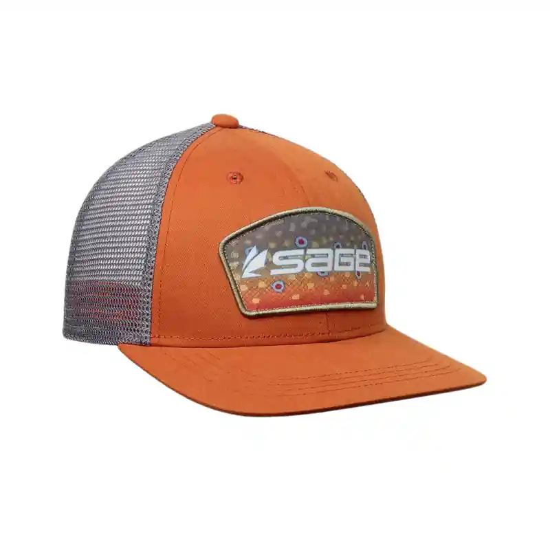 Casquette SAGE Patch Trucker Orange Brook Trout Vente Flash