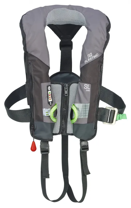 Nouvel Arrivage Gilet gonflable Plastimo SL 180N automatique gris + harnais