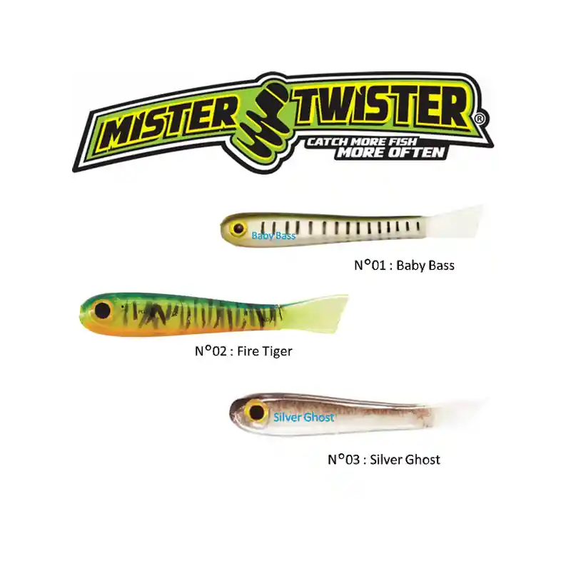 LEURRES MISTER MINO MISTER TWISTER 5CM PAR 10 Prix Bas