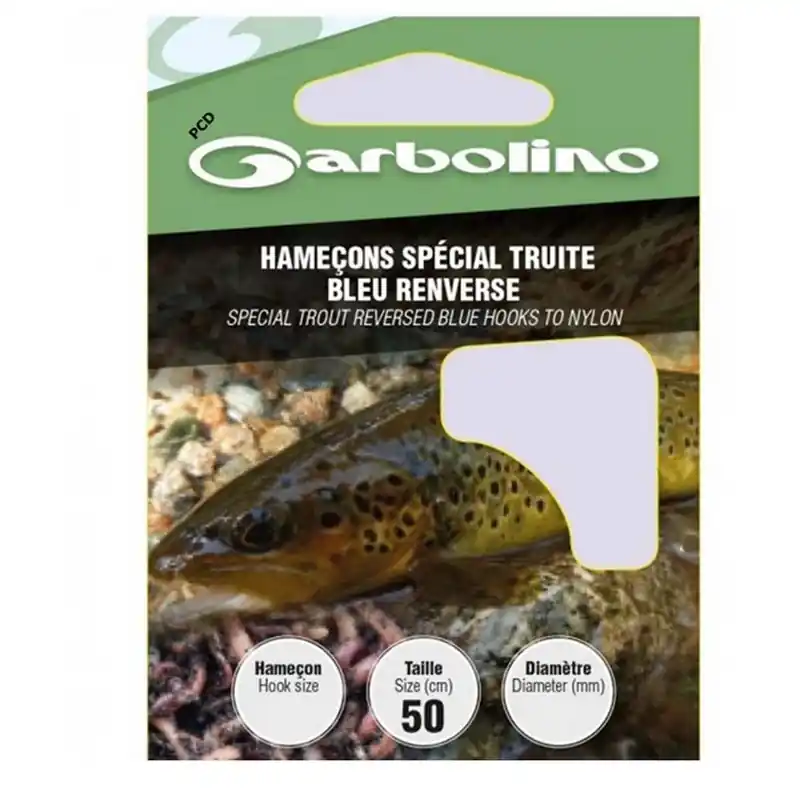 Retour Gratuit Hameçons Montés Garbolino Spécial Truite Bleu Renversé 50CM