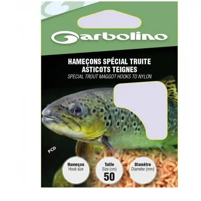 Hameçons Montés Garbolino Spécial Asticots Teignes 50CM Vente Directe