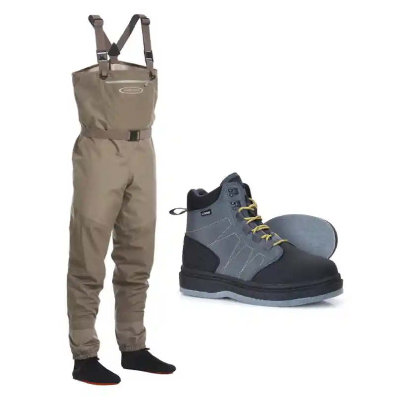 Pack VISION Waders Atom L + Chaussures de Wading Atom Feutre T44 Usine Directe