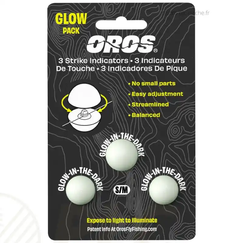 OROS Strike Indicator Glow in the Dark Small et Medium Par 3 Populaire