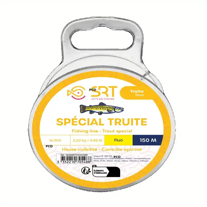 Promotion Saisonnière Nylon SRT Spécial Truite Jaune Fluo 150M
