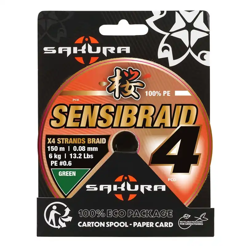 Tresse Sakura Sensibraid 4X Green 150M Dernier Modèle