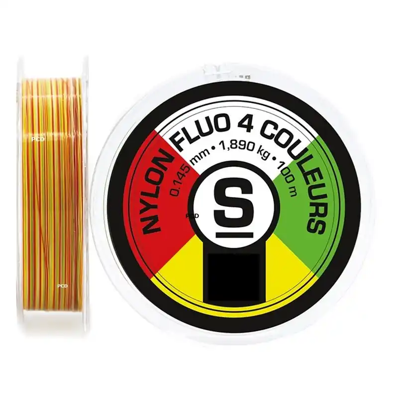 Prix Réduit Nylon Pierre Sempé Fluo 4 Couleurs 100m Blanc, Vert, Jaune Et Rouge