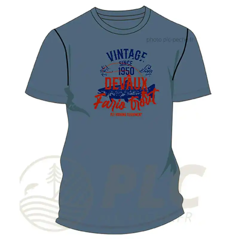 Remise T-Shirt DEVAUX Vintage Gris Bleu