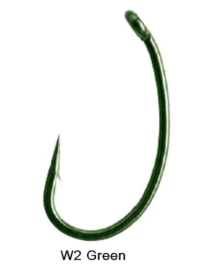 Authentique Hameçons Carpe Elitech Prowess W2 Green x 10