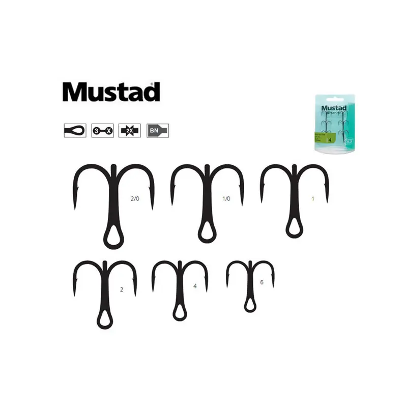 HAMECONS MUSTAD TRIPLES TR78NP-BN PAR 6 Expédié Aujourd'hui