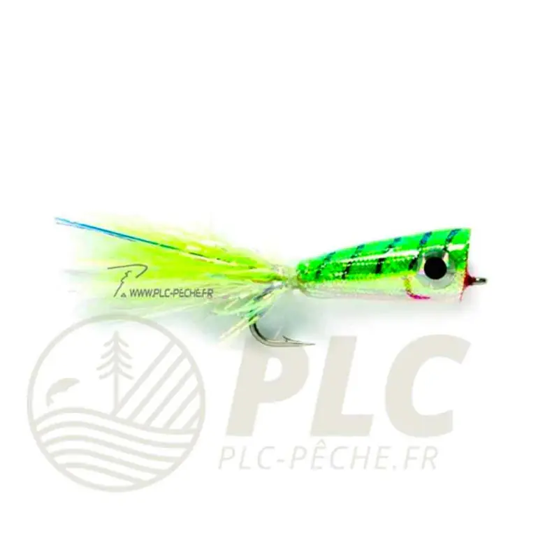 Commander Maintenant Mouche Mer FULLING MILL Mylar Popper Chartreuse/White