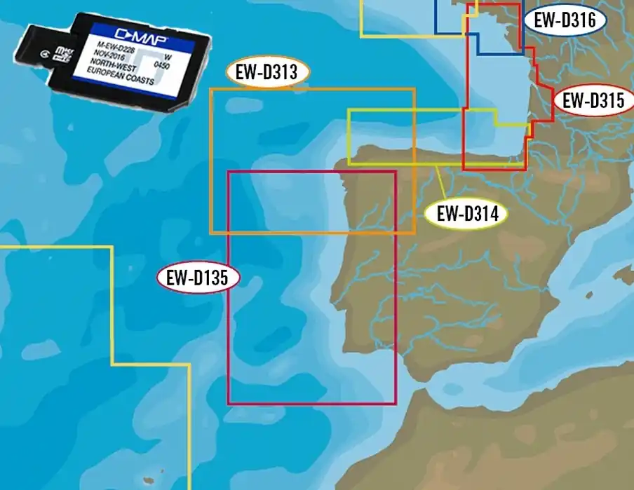 Carte Marine C-MAP 4D Local – Espagne/Portugal Produit De Marque
