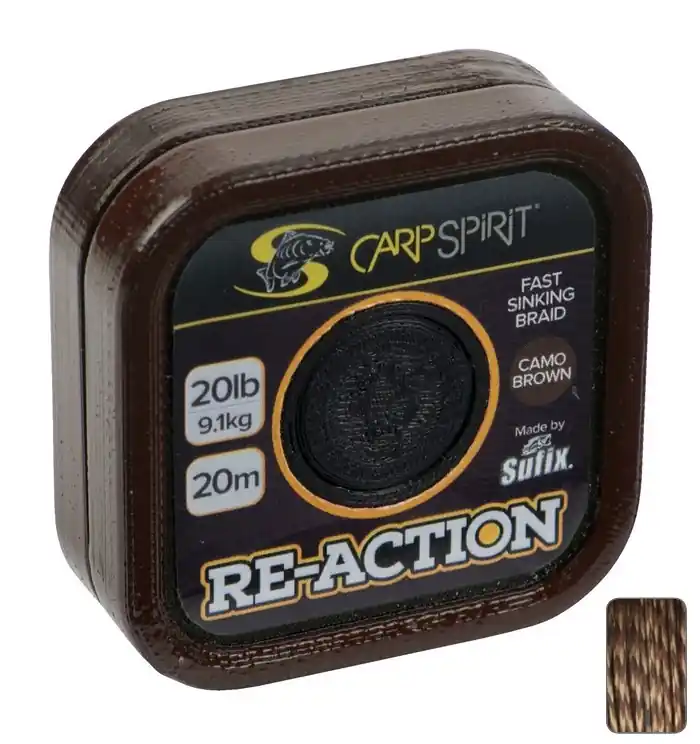 Haute Qualité Tresse de Montage CarpSpirit Re-Action Braid 20 m Camo Brown