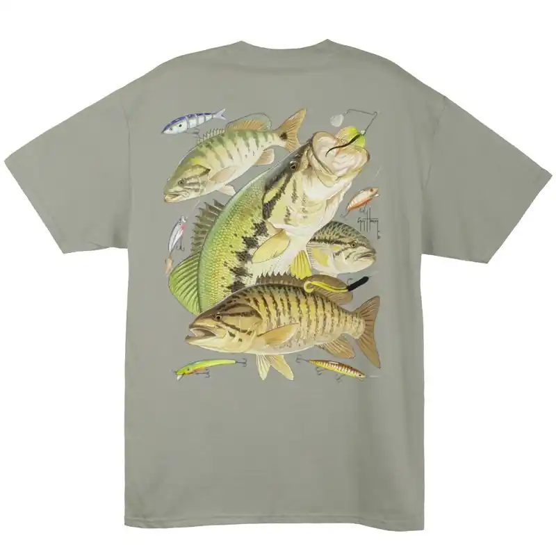 Prix Bas T-Shirt Manches Courtes Guy Harvey Bass Collage SWGR