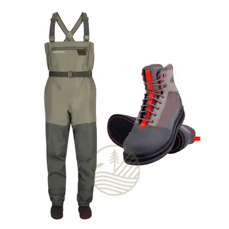 Pack SIMMS Waders Tributary Basalt LS + Chaussures 45 Tributary Basalt Feutre T45 Nouveauté